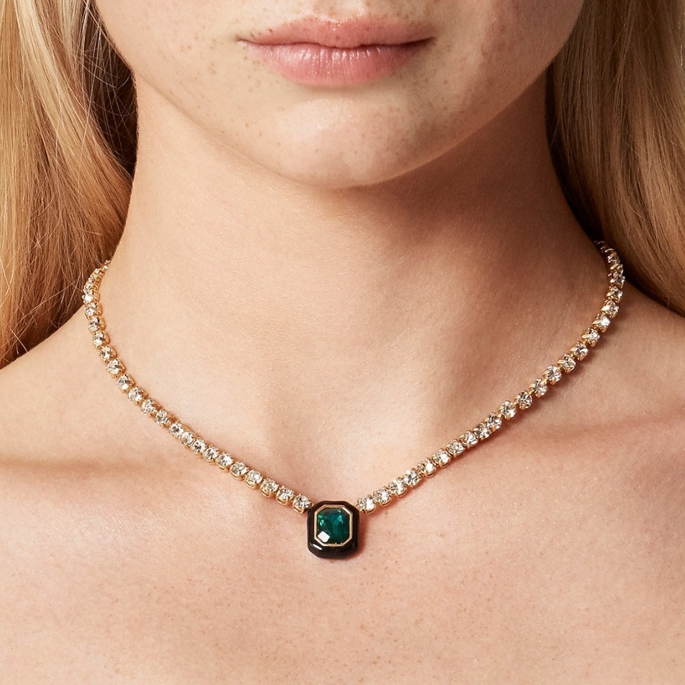 J crew Cupchain gemstone pendant necklace